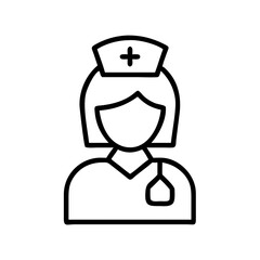 nurse icon, nurse line art - simple line art of nurse, perfect for nurse logos and icons