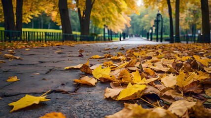Beautiful landscape . Colorful foliage in the park