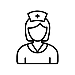 nurse icon, nurse line art - simple line art of nurse, perfect for nurse logos and icons