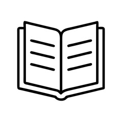 open book icon, open book line art - simple line art of open book, perfect for open book logos and icons