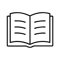 open book icon, open book line art - simple line art of open book, perfect for open book logos and icons