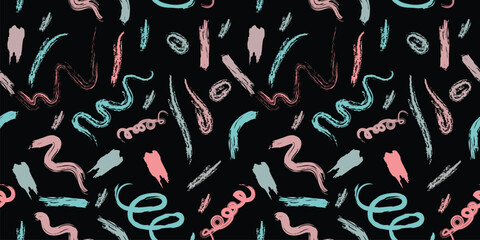 Brush Abstract Vector Seamless patterns with minimal geometrical line schemes. Vector templates