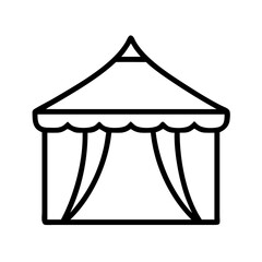 outdoor event tent icon, outdoor event tent line art - simple line art of outdoor event tent, perfect for outdoor event tent logos and icons