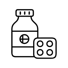 over the counter medicine icon, over the counter medicine line art - simple line art of over the counter medicine, perfect for over the counter medicine logos and icons