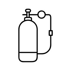 oxygen cylinder icon, oxygen cylinder line art - simple line art of oxygen cylinder, perfect for oxygen cylinder logos and icons