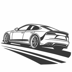 car vector silhouette black design white background