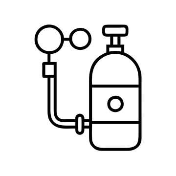 recommend clip art: oxygen cylinder icon, oxygen cylinder line art - simple line art of oxygen cylinder, perfect for oxygen cylinder logos and icons