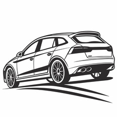 car vector silhouette black design white background