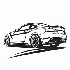 Fototapeta premium car vector silhouette black design white background