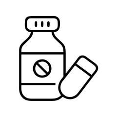 painkiller icon, painkiller line art - simple line art of painkiller, perfect for painkiller logos and icons