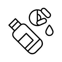 painkiller icon, painkiller line art - simple line art of painkiller, perfect for painkiller logos and icons