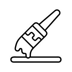 paintbrush icon, paintbrush line art - simple line art of paintbrush, perfect for paintbrush logos and icons