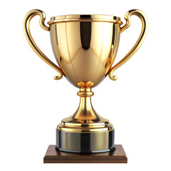 gold cup isolated on white background. Transparent PNG