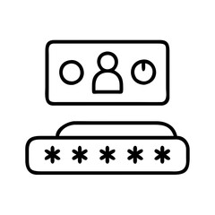 password icon, password line art - simple line art of password, perfect for password logos and icons