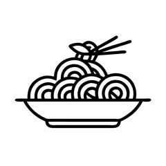 pasta icon, pasta line art - simple line art of pasta, perfect for pasta logos and icons