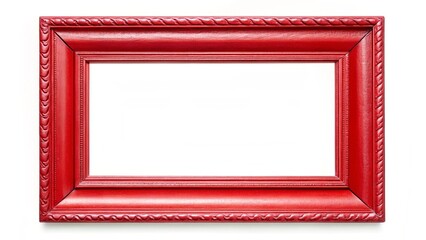 red picture frame isolated on a white background
