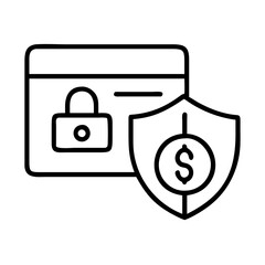 payment security icon, payment security line art - simple line art of payment security, perfect for payment security logos and icons
