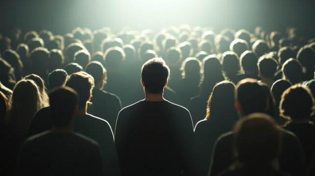 Social Anxiety Shown As Spotlight Beams