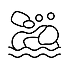 pebble beach icon, pebble beach line art - simple line art of pebble beach, perfect for pebble beach logos and icons