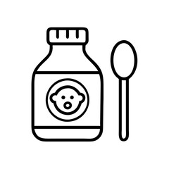 pediatric syrup icon, pediatric syrup line art - simple line art of pediatric syrup, perfect for pediatric syrup logos and icons