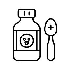 pediatric syrup icon, pediatric syrup line art - simple line art of pediatric syrup, perfect for pediatric syrup logos and icons