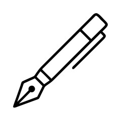 pen icon, pen line art - simple line art of pen, perfect for pen logos and icons
