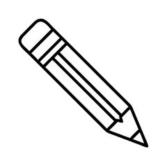 pencil icon, pencil line art - simple line art of pencil, perfect for pencil logos and icons