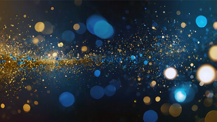 Mysterious Aura A symphony of blue and gold background