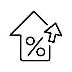 percentage increase symbol icon, percentage increase symbol line art - simple line art of percentage increase symbol, perfect for percentage increase symbol logos and icons
