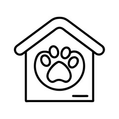 pet adoption center icon, pet adoption center line art - simple line art of pet adoption center, perfect for pet adoption center logos and icons