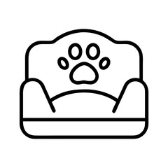pet bed icon, pet bed line art - simple line art of pet bed, perfect for pet bed logos and icons