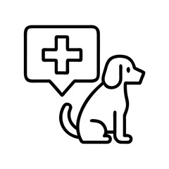 pet emergency icon, pet emergency line art - simple line art of pet emergency, perfect for pet emergency logos and icons