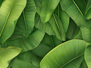 Banana leaf illustration background