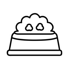 pet food bowl icon, pet food bowl line art - simple line art of pet food bowl, perfect for pet food bowl logos and icons