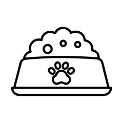 pet food bowl icon, pet food bowl line art - simple line art of pet food bowl, perfect for pet food bowl logos and icons