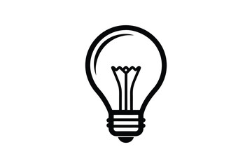 Lamp bulb icon vector art silhouette illustration design 