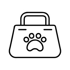 pet sitting bag icon, pet sitting bag line art - simple line art of pet sitting bag, perfect for pet sitting bag logos and icons