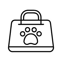 pet sitting bag icon, pet sitting bag line art - simple line art of pet sitting bag, perfect for pet sitting bag logos and icons