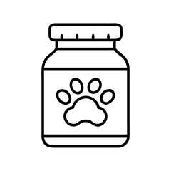 pet treat jar icon, pet treat jar line art - simple line art of pet treat jar, perfect for pet treat jar logos and icons