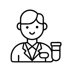pharmacist icon, pharmacist line art - simple line art of pharmacist, perfect for pharmacist logos and icons