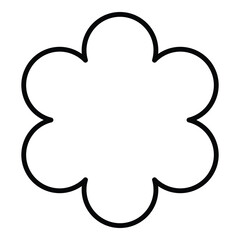 Flower Shape Flat Icon Isolated On White Background