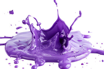 Fototapeta premium Expressive Purple Paint Splash Isolated on Transparent Background