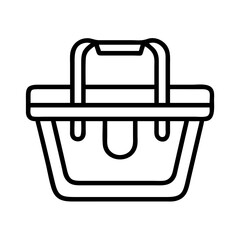 picnic basket icon, picnic basket line art - simple line art of picnic basket, perfect for picnic basket logos and icons