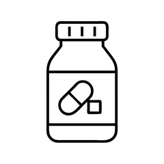 pill bottle icon, pill bottle line art - simple line art of pill bottle, perfect for pill bottle logos and icons