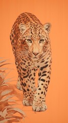Naklejka premium Wallpaper running leopard wildlife cheetah animal