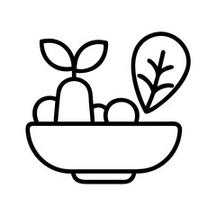 plant based food icon, plant based food line art - simple line art of plant based food, perfect for plant based food logos and icons