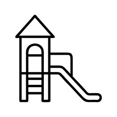 playground slide icon, playground slide line art - simple line art of playground slide, perfect for playground slide logos and icons