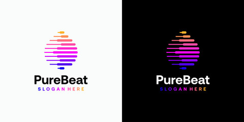 Water shape beat vector logo design in modern and simple abstract style.