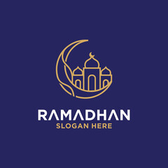 Ramadan month Logo line concept, collection of Ramadan month Logos.