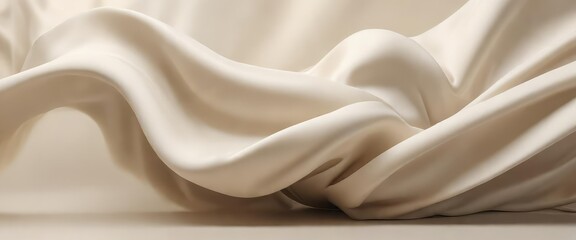 Fototapeta premium Delicate gradient of ivory silk hues blending into the void, , void